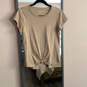 Tan tie front T-shirt